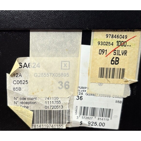 Chanel Black Platform Pumps w/ White Chain Detail Black Suede Cap Toe Heels 36 6 - Picture 14 of 15